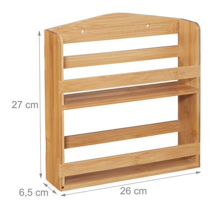 Spice rack in bamboo, 10 spice jars