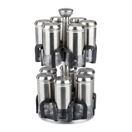 Spice rack with 12 glass jars