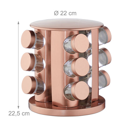 Spice rack with 12 pcs. glass jars