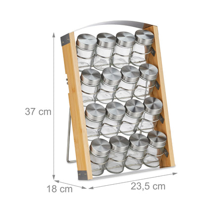 Spice rack with 16 glasses