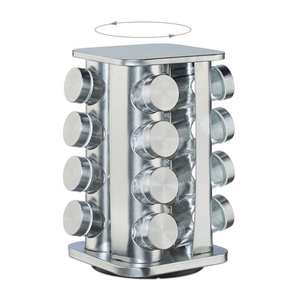 Spice rack with 16 pcs. glass jars