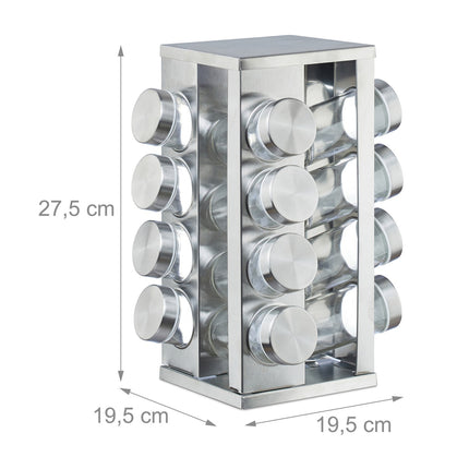 Spice rack with 16 pcs. glass jars