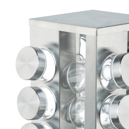 Spice rack with 16 pcs. glass jars