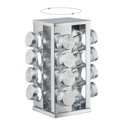 Spice rack with 16 pcs. glass jars