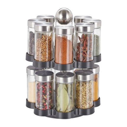 Spice rack with 16 pcs. glass jars