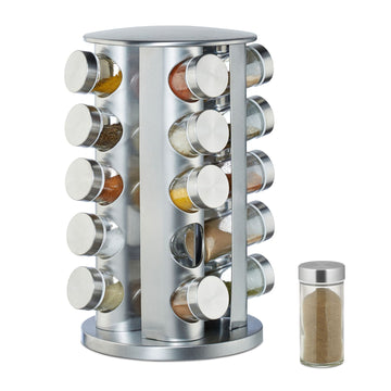 Spice rack with 20 pcs. glass jars