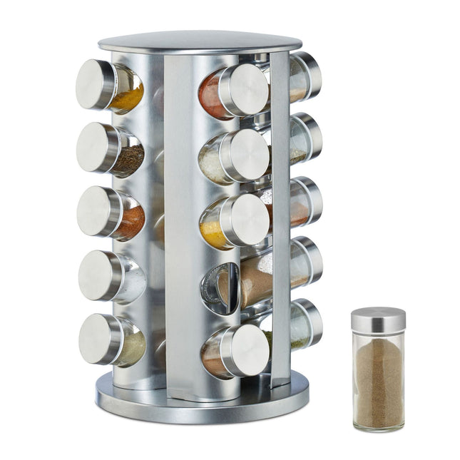 Spice rack with 20 pcs. glass jars