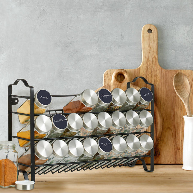 Spice rack with 24 glasses