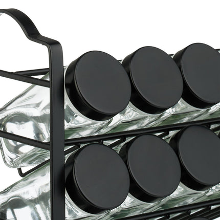 Spice rack with 24 glasses