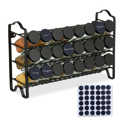 Spice rack with 24 glasses