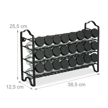Spice rack with 24 glasses