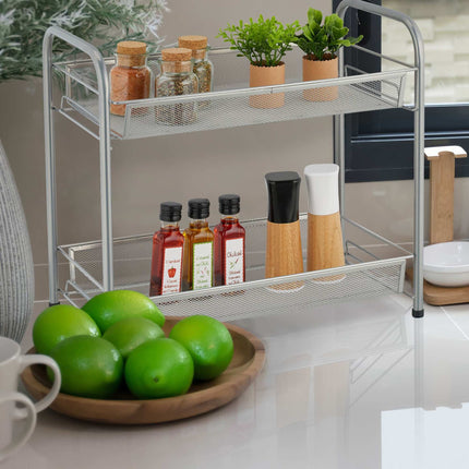Spice shelf with 2 metal shelves