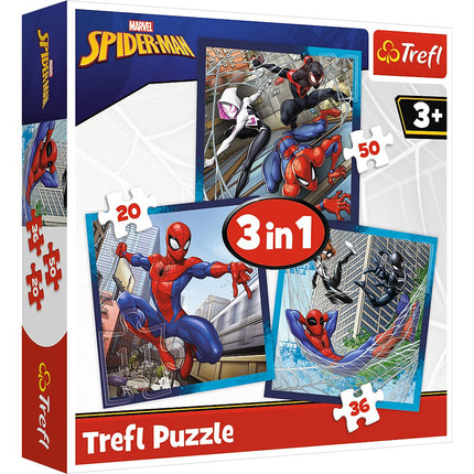 Spider-Man 3-in-1 Puzzle Set for Kids, Engaging Fun