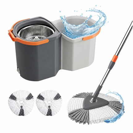 Spin Mop Set with Bucket, 2 Compartments, 7.5L Capacity