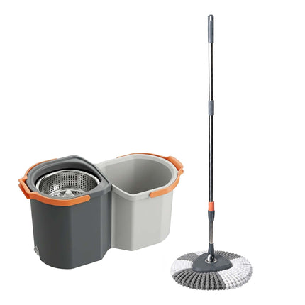 Spin Mop Set with Bucket, 2 Compartments, 7.5L Capacity
