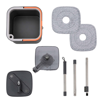 Spin Mop Set with Dual Water Tank and Microfibre Pads