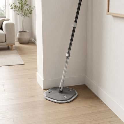 Spin Mop with Dual Water Tanks, Stainless Steel Handle