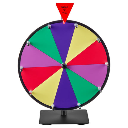 Spinning Prize Wheel 12 In, 10 Slots, Dry Erase Stand