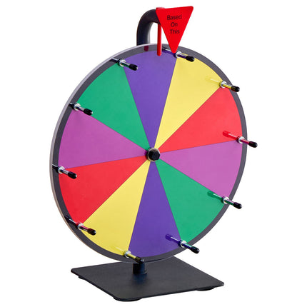 Spinning Prize Wheel 12 In, 10 Slots, Dry Erase Stand