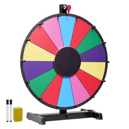 Spinning Prize Wheel, 18 In, 14 Slots, Dry Erase Stand