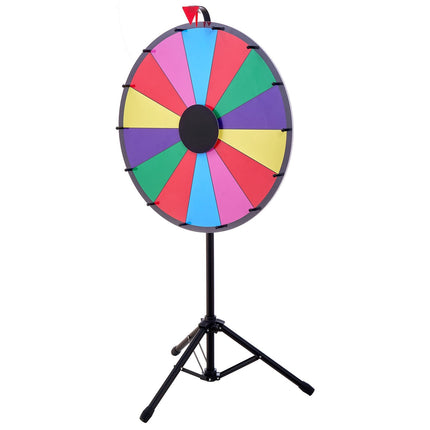 Spinning Prize Wheel 24 In, 14 Slots, Adjustable Tripod