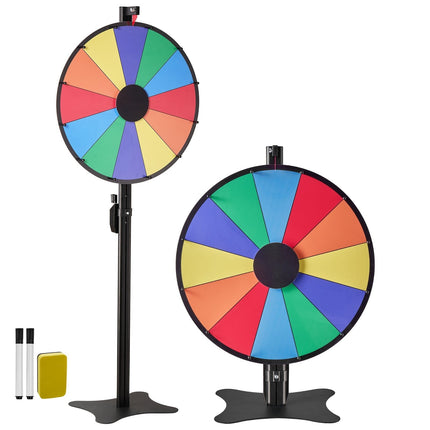 Spinning Prize Wheel 24 Inch, 12 Slots, Adjustable Stand