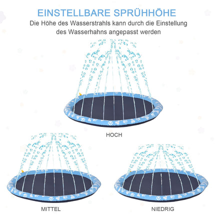 Dog Splash Sprinkler Pad - 150 cm, Anti-Slip PVC Mat