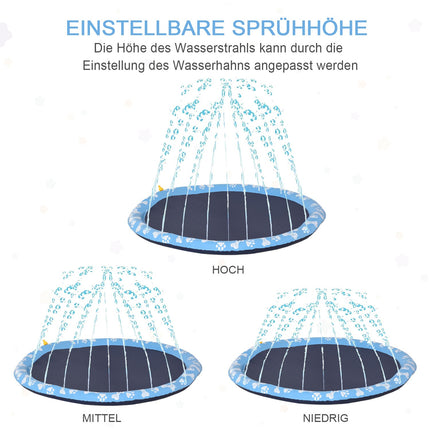 Dog Splash Sprinkler Pad, 170cm Anti-Slip PVC Mat