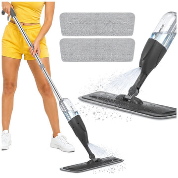 Spray Mop with 300 ml Tank and 3 Microfibre Pads, 360° Rotating Head