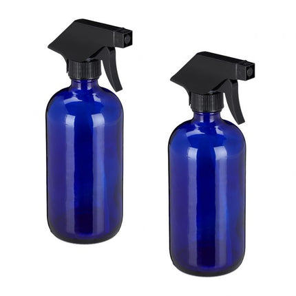 Spray bottle glass blue, set of 2