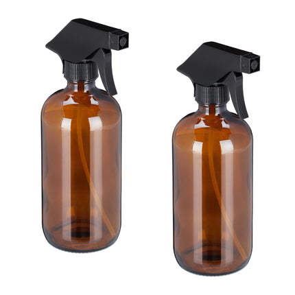 Spray bottle glass brown, set of 2