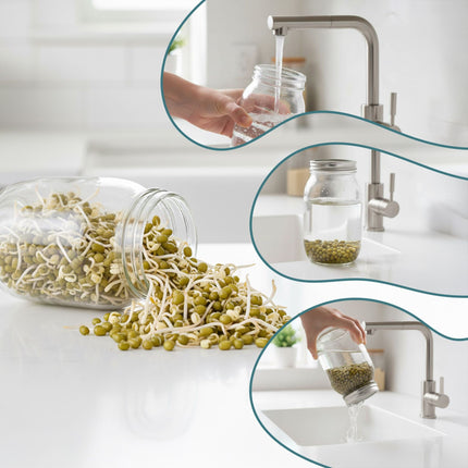 Sprouting Jars Set with Holder & Tray for Home Use