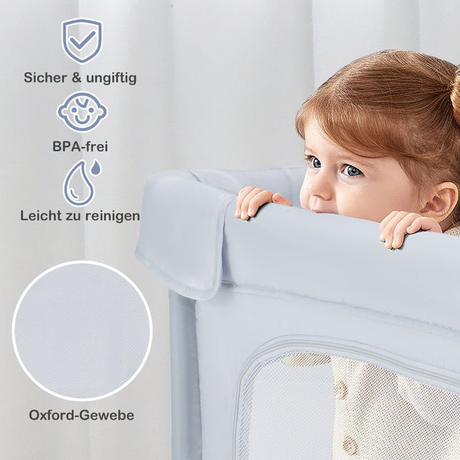Square Baby Playpen 124 x 124 cm Large Play Fence Light Grey