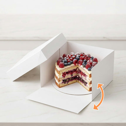 Square Cake Boxes With Lids And Boards, Food-Safe Cardboard