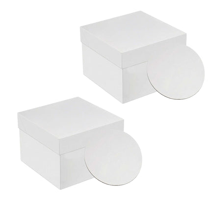 Square Cake Boxes With Lids And Boards, Food-Safe Cardboard