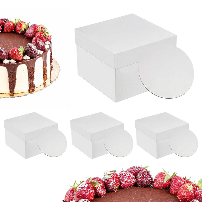 Square Cake Boxes With Lids and Cake Boards