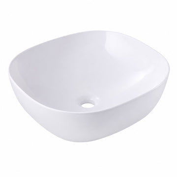 Square Ceramic Countertop Washbasin, 42 x 42 cm, White