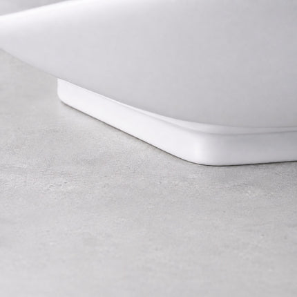 Square Ceramic Countertop Washbasin, 59 x 37 cm, White