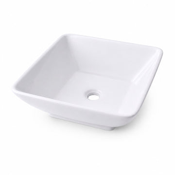 Square Ceramic Washbasin, 41.5 cm, No Tap Hole