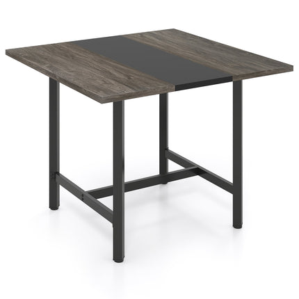 Square Conference Table, Metal Frame, Seats 4, Gray