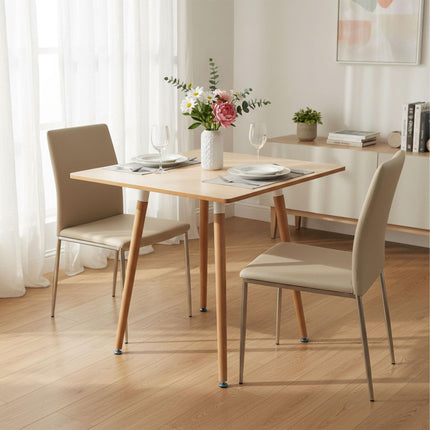 Square Dining Table, Bamboo Legs, Seats 4
