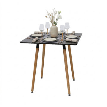 Square Dining Table, MDF Top, Bamboo Legs