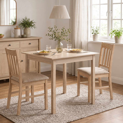 Square Dining Table, Natural Pine Wood, 75x75x76 cm