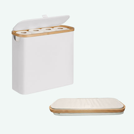 Square Fabric Toilet Roll Holder – Holds 12 Rolls