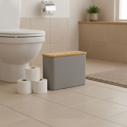 Square Fabric Toilet Roll Holder, Holds 12 Rolls