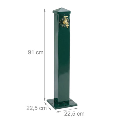 Square Green Garden Water Fountain Column