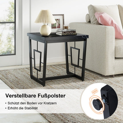 Square Marble Side Table, Black, 60x60x60 cm