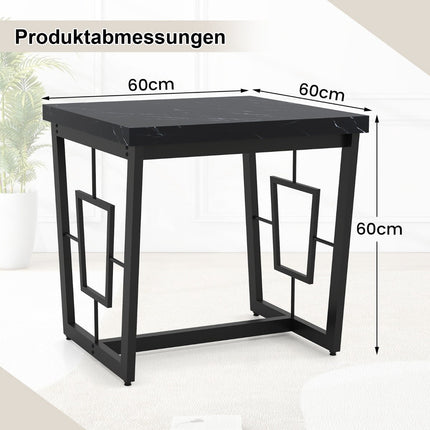 Square Marble Side Table, Black, 60x60x60 cm