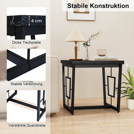 Square Marble Side Table, Black, 60x60x60 cm