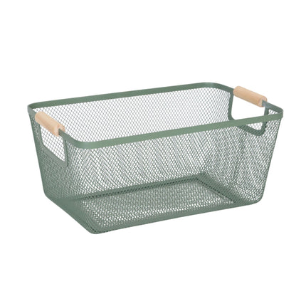 Square Metal Storage Basket with Handles
